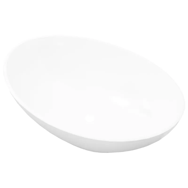Koop Vandaag vidaXL Lavello in Ceramica di Lusso Bianco Ovale 40 x 33 cm