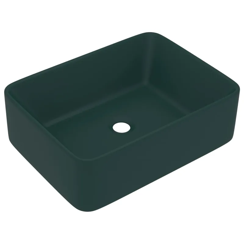 Rechtstreeks Van De Fabrikant vidaXL Lavandino Luxury Verde Scuro Opaco 41x30x12 cm in Ceramica