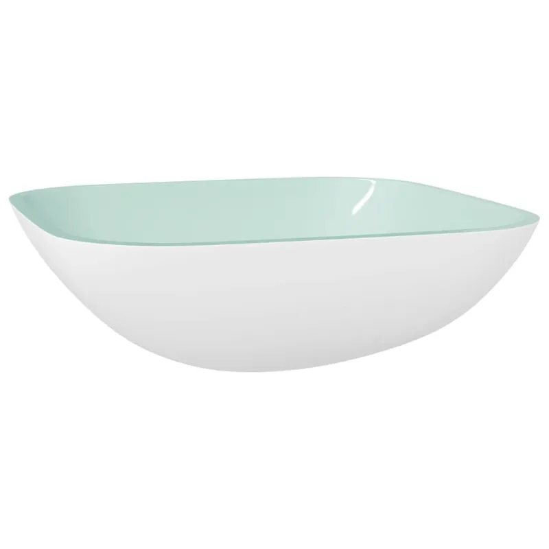 vidaXL Lavandino in Vetro 42x42x14 cm Bianco Korting