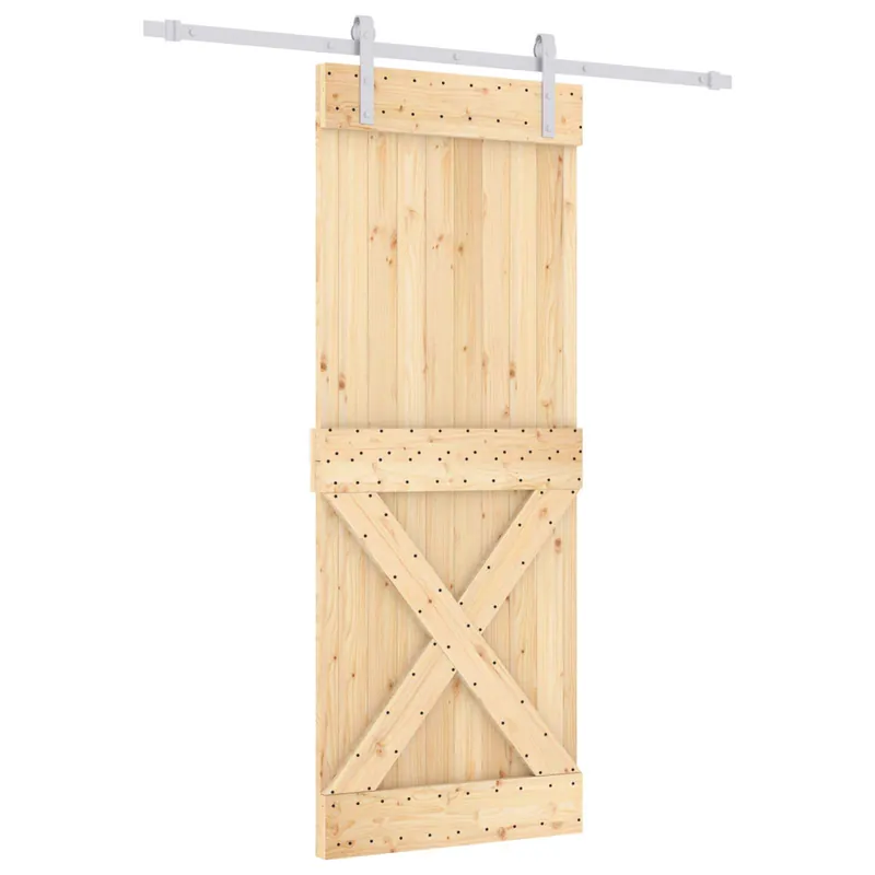 vidaXL Porta scorrevole Naturale e Bianco 80 x 210 cm Gratis Retour