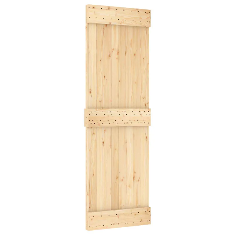 vidaXL Porta scorrevole NARVIK Naturale e Nero 70 x 210 cm (213,5 cm) Korting