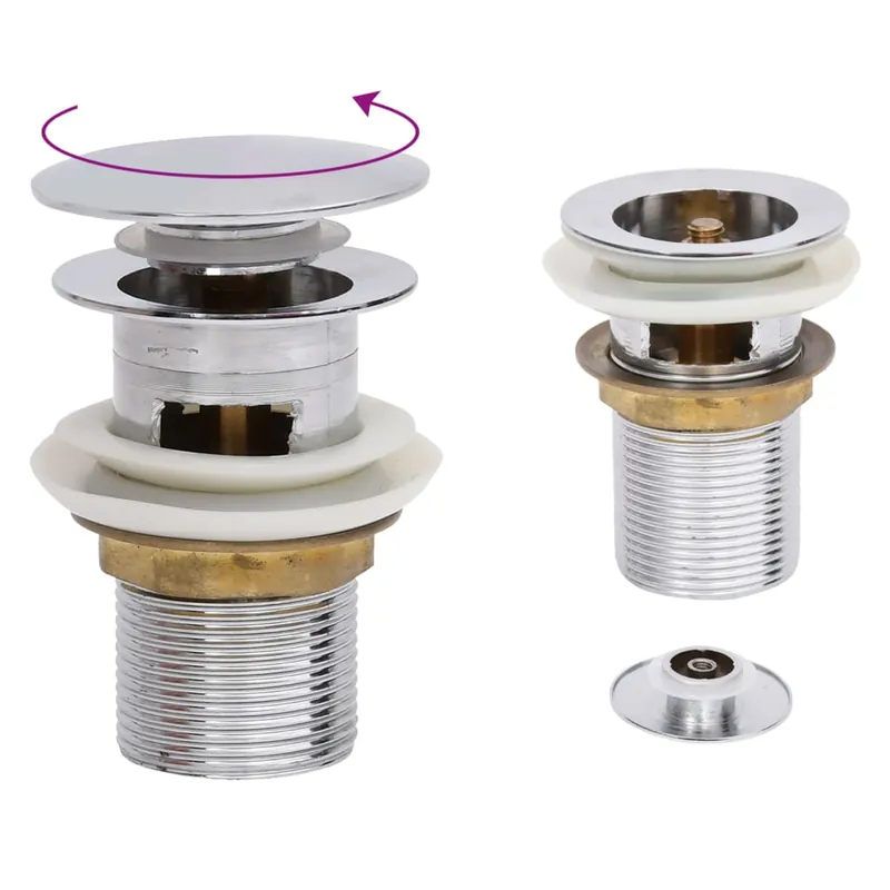 vidaXL Scarico a Pressione Funzione Troppopieno Cromo 6,4x6,4x9,1cm Seizoensaanbieding