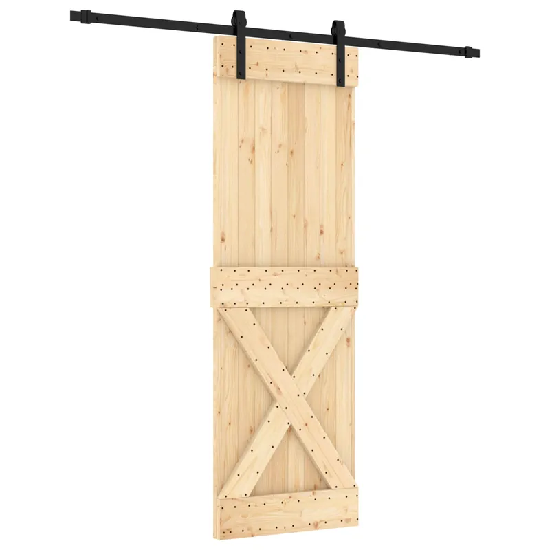Betrouwbaar vidaXL Porta scorrevole Naturale e Nero 70 x 210 cm