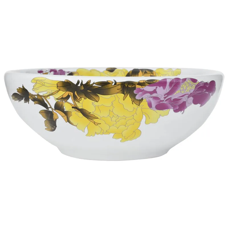 vidaXL Lavabo da Appoggio Multicolore Rotondo Φ41x14 cm Ceramica Premium