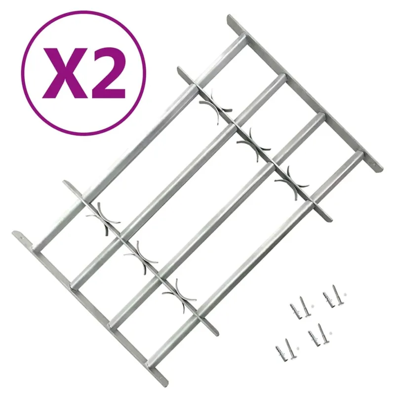 Goedkoop vidaXL Grate per Finestre Regolabili 2 pz 1000-1500 mm