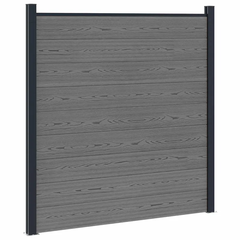 vidaXL Set di Recinzione 180 x 186 cm WPC e Alluminio Grigio Merkproduct
