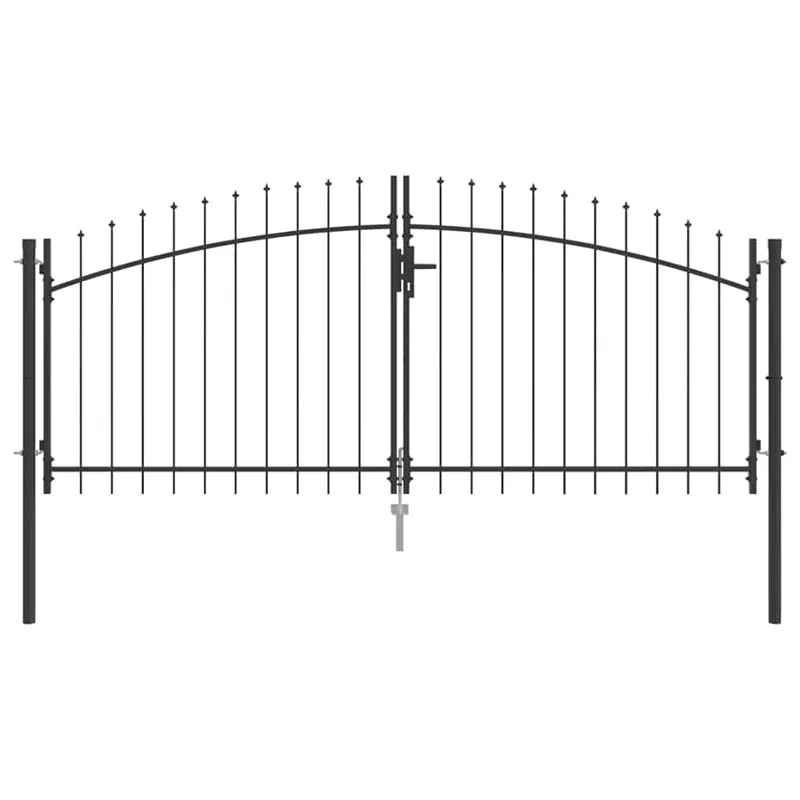 vidaXL Cancello Doppio Woerden Grigio 299,5 x 149,5 cm Acciaio Koop Online