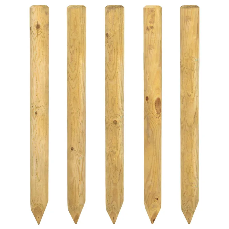 vidaXL Pali per Recinzione 5 pz Verde 100 cm Legno Massello di Pino Express Levering