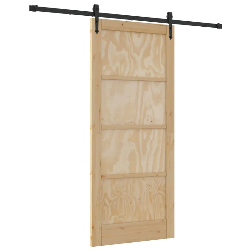 vidaXL Porta scorrevole ORKDAL Naturale e Nero 86 x 198,5 cm Must-Have