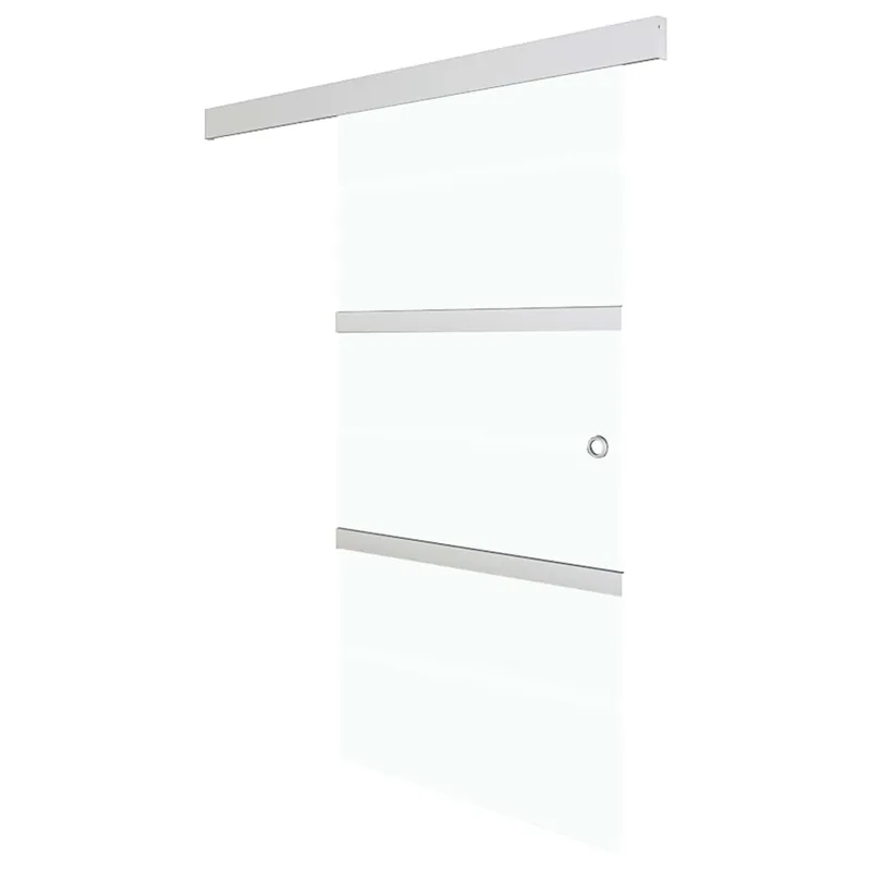 vidaXL Porta Scorrevole con Fermi in Vetro ESG e Alluminio 76x205 cm Finale Uitverkoop