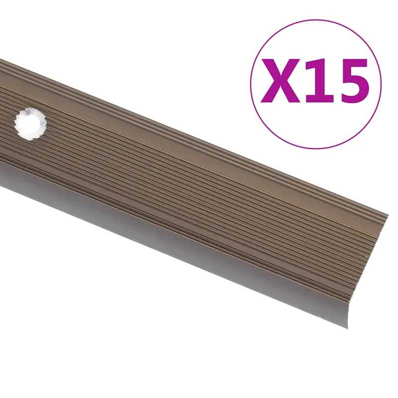 Dagaanbieding vidaXL Profili a L per Gradini 15 pz in Alluminio 90 cm Marrone