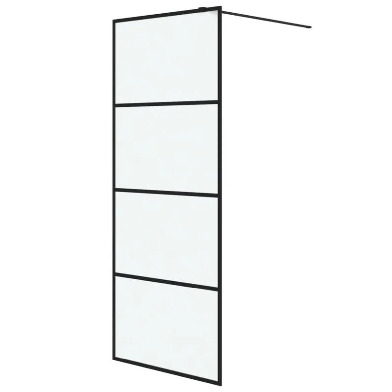 Bestseller vidaXL Parete Doccia Walk in Nera 80x195 cm Vetro Smerigliato ESG