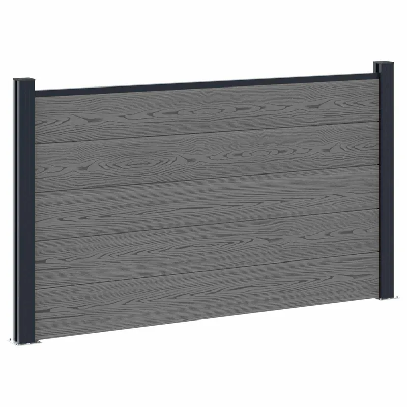 vidaXL Set di Recinzione 180 x 105 cm WPC e Alluminio Grigio Hete Deal