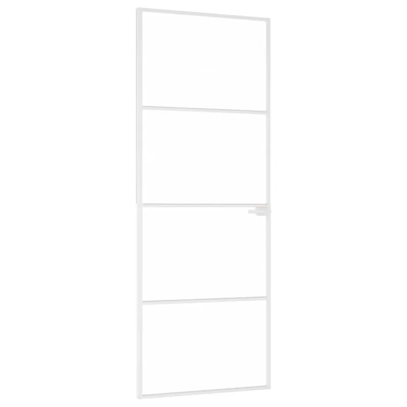 vidaXL Porta Interna Bianca 76x201,5 cm Vetro Temperato Alluminio Slim Beperkt Aanbod