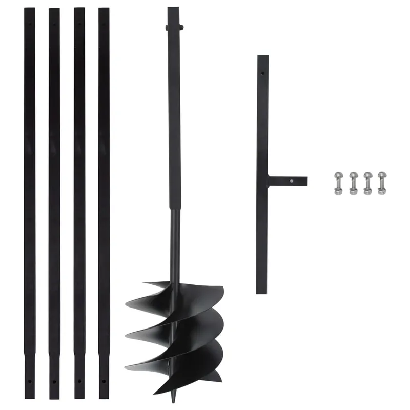 vidaXL Trapano da Terra con Manico 250 mm Tubo di Prolunga Acciaio 4 m Goedkoop