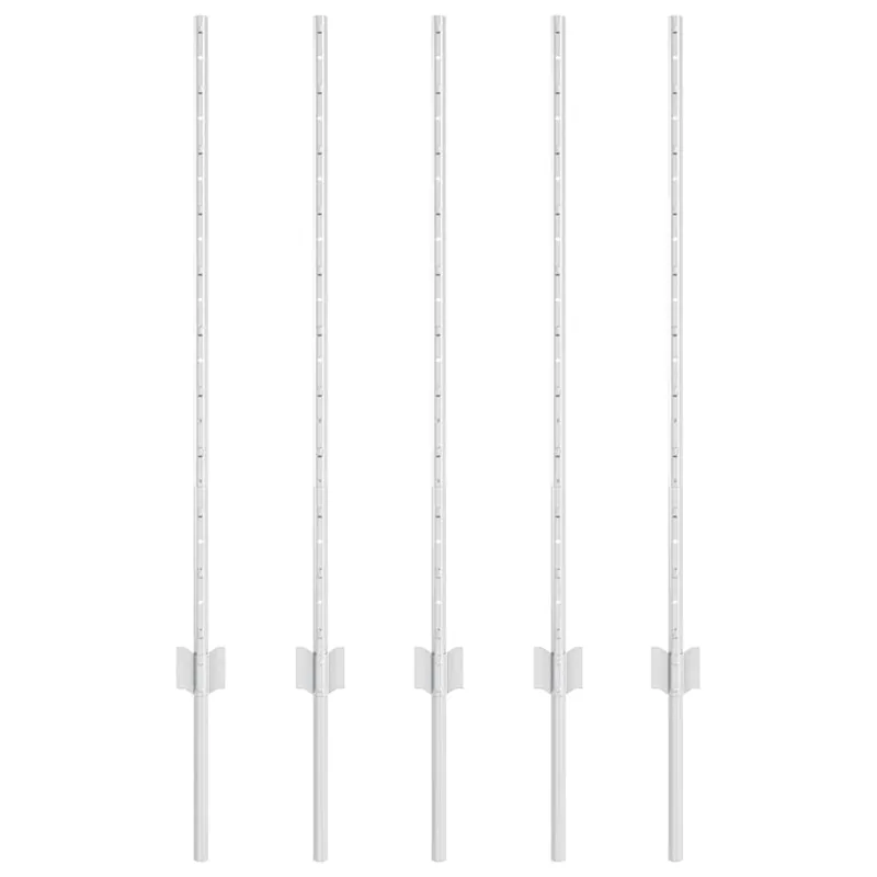 Koopje vidaXL Palo per recinzione interrato 5 pz Argento 140 cm