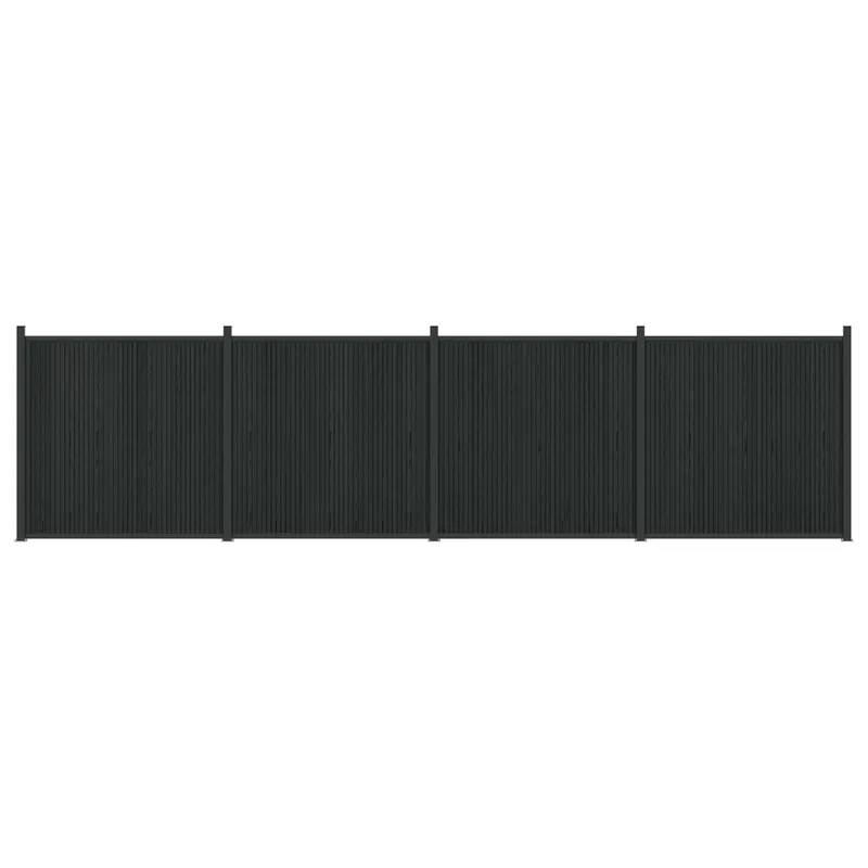 Speciale Aanbieding vidaXL Pannello di Recinzione 4 pcs WPC e Alluminio Nero