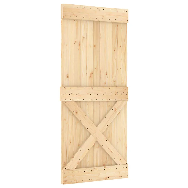 Beperkte Voorraad vidaXL Porta scorrevole NARVIK Naturale e Nero 90 x 210 cm (213,5 cm)