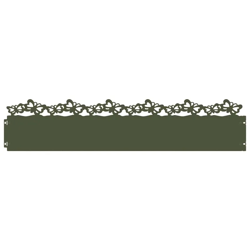 vidaXL Bordure per prato 10 pcs Verde oliva 103 x 0,05 x 22 cm Acciaio Koopje