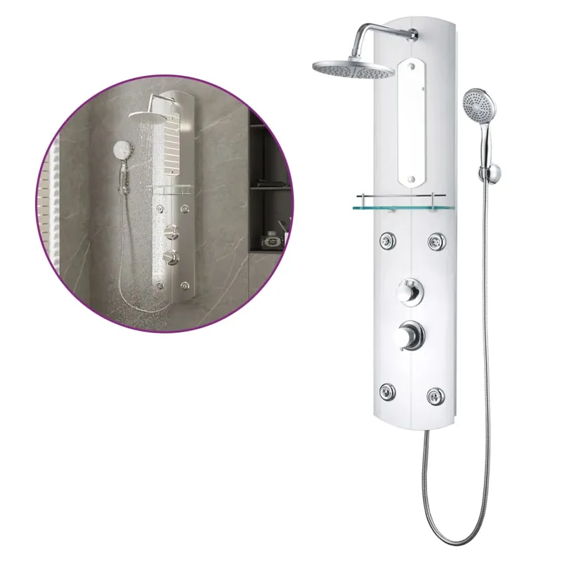 Nieuw vidaXL Pannello Doccia 25x43x110 cm Argento