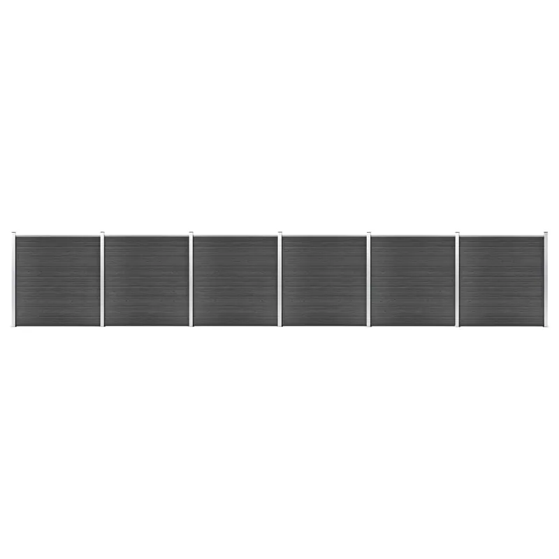 vidaXL Set Pannelli di Recinzione in WPC 1045x186 cm Nero Meest Verkocht