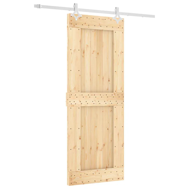 Bestel Nu vidaXL Porta scorrevole Naturale e Bianco 80 x 210 cm