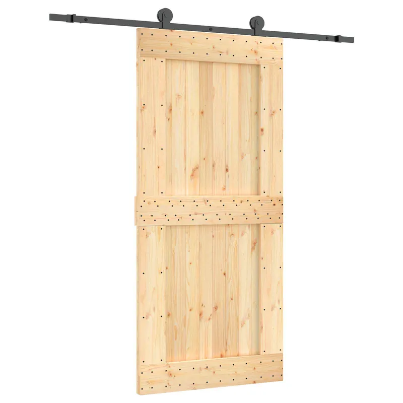 Aanbieding vidaXL Porta scorrevole Naturale e Nero 95 x 210 cm
