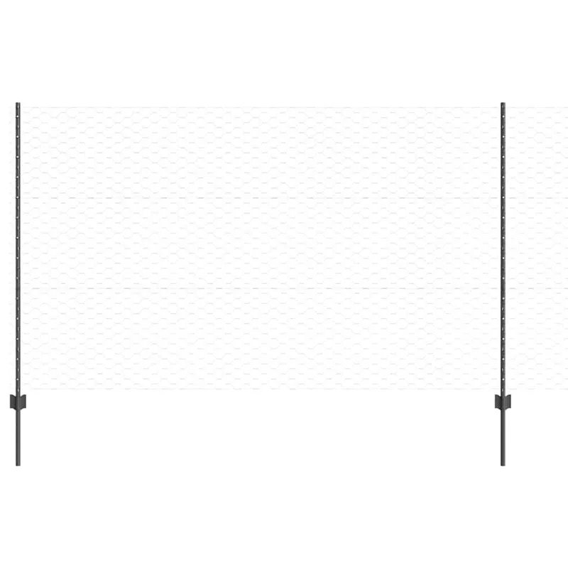 vidaXL Recinzione esagonale con palo 10 x 1,4 m Grigio Rete Koopje
