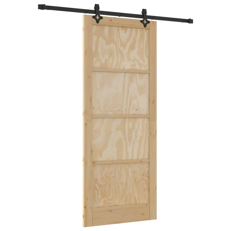 vidaXL Porta scorrevole Naturale e Nero 86 x 211 cm Actieprijs