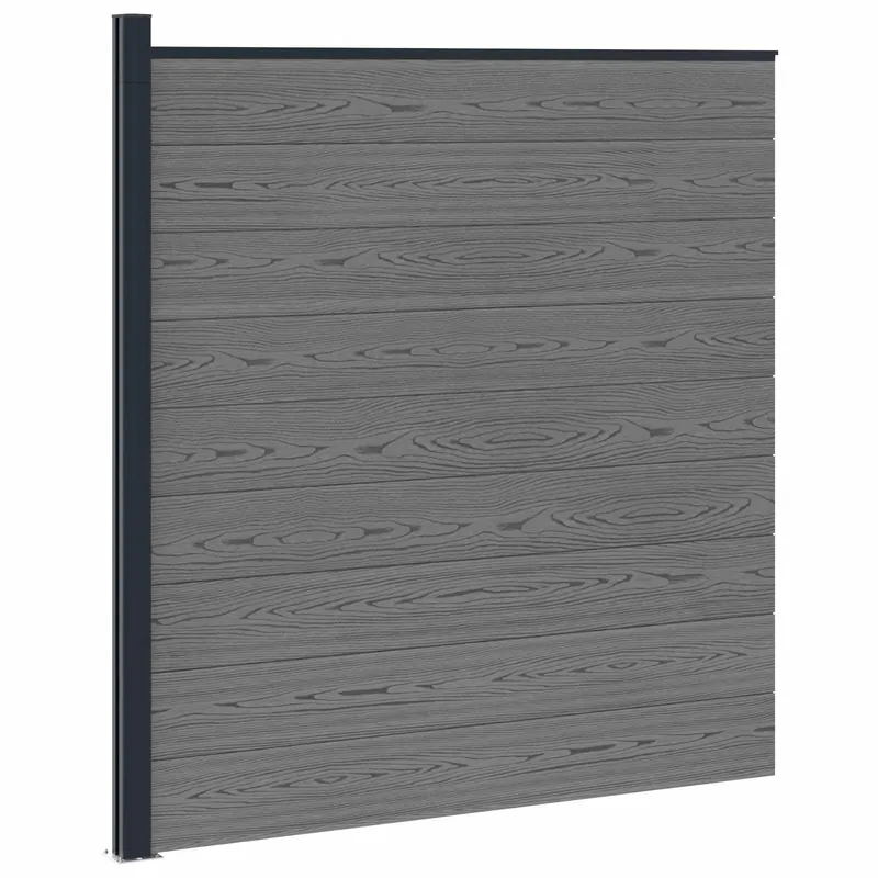 vidaXL Set di Recinzione 175 x 186 cm WPC e Alluminio Grigio Gratis Retour