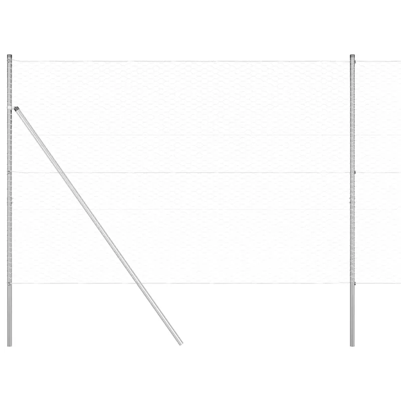 vidaXL Fissaggio a terra esagonale per recinzione 100 x 1,5 m Argento Koop Vandaag