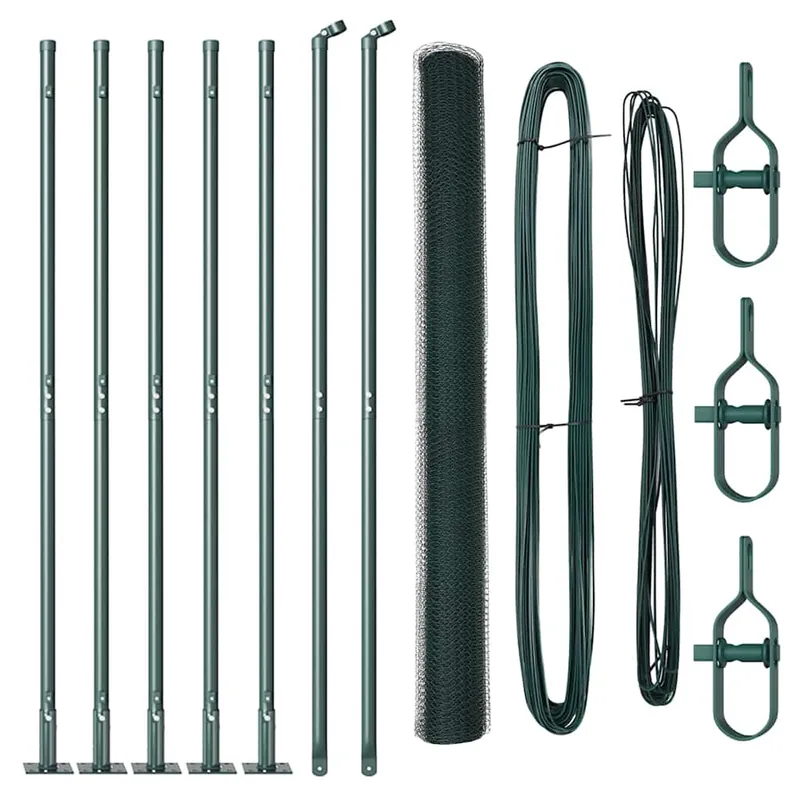 vidaXL Recinzione esagonale con base in cemento 10 x 1,4 m Verde Rete Populair