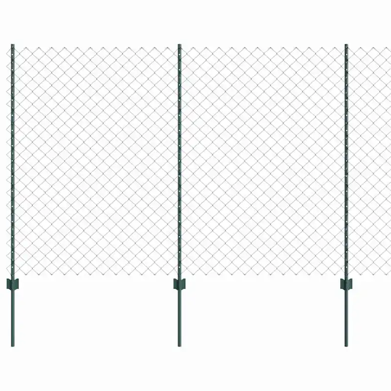 vidaXL Recinzione a maglie con palo 25 x 1,5 m Acciaio zincato Verde Merkproduct