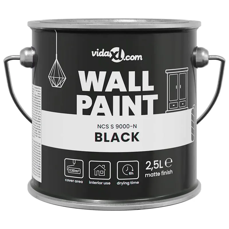 Betrouwbaar vidaXL Pittura murale Nero 2,5 L Stampa da parete