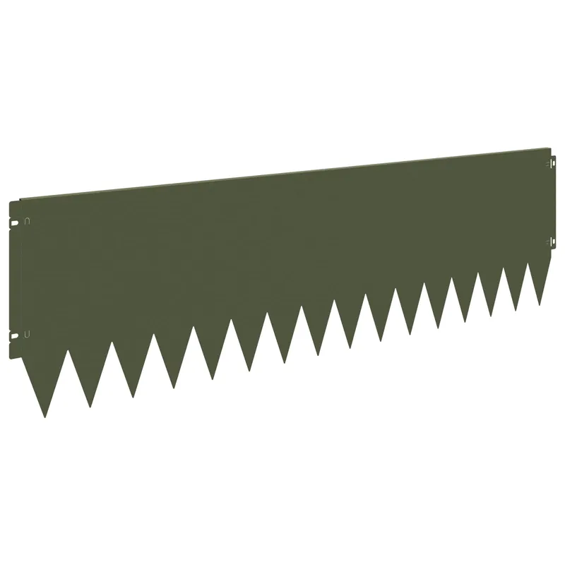 vidaXL Bordura per Prato 10 pcs 103 x 30 cm Acciaio Verde Oliva Speciale Aanbieding