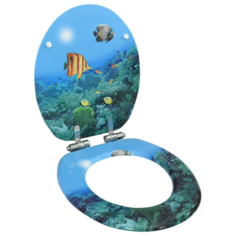 Dagaanbieding vidaXL Tavoletta WC Coperchio Chiusura Morbida MDF Design Fondo Mare