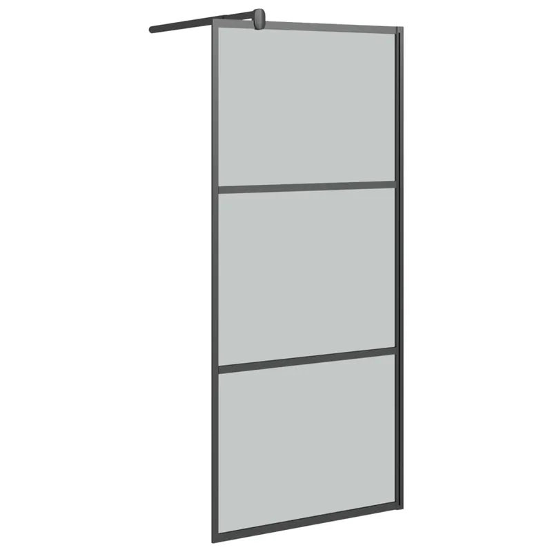 Flitsaanbieding vidaXL Parete Doccia Walk in 80x195 cm in Vetro Scuro ESG Nero