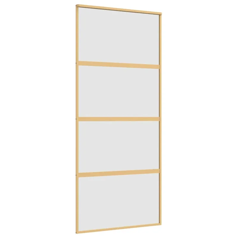 vidaXL Porta Scorrevole Dorata 90x205 Vetro Smerigliato ESG Alluminio Koop Vandaag