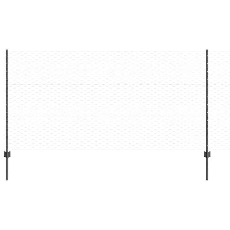 Seizoensaanbieding vidaXL Recinzione esagonale con palo 25 x 1,2 m Grigio Rete