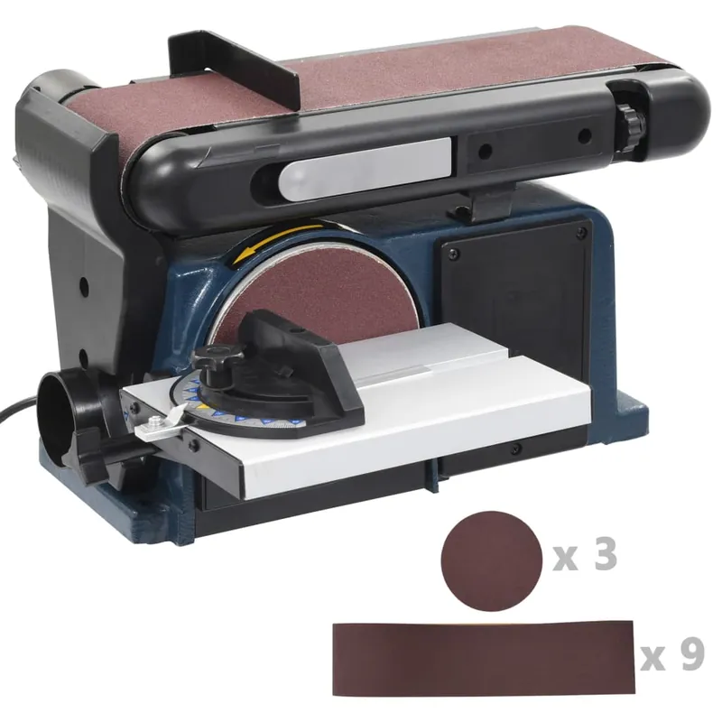 vidaXL Levigatrice a Nastro e a Disco Elettrica 370 W 150 mm Hoge Kwaliteit