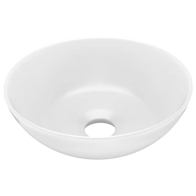 Exclusieve Aanbieding vidaXL Lavandino da Bagno in Ceramica Bianco Opaco Rotondo