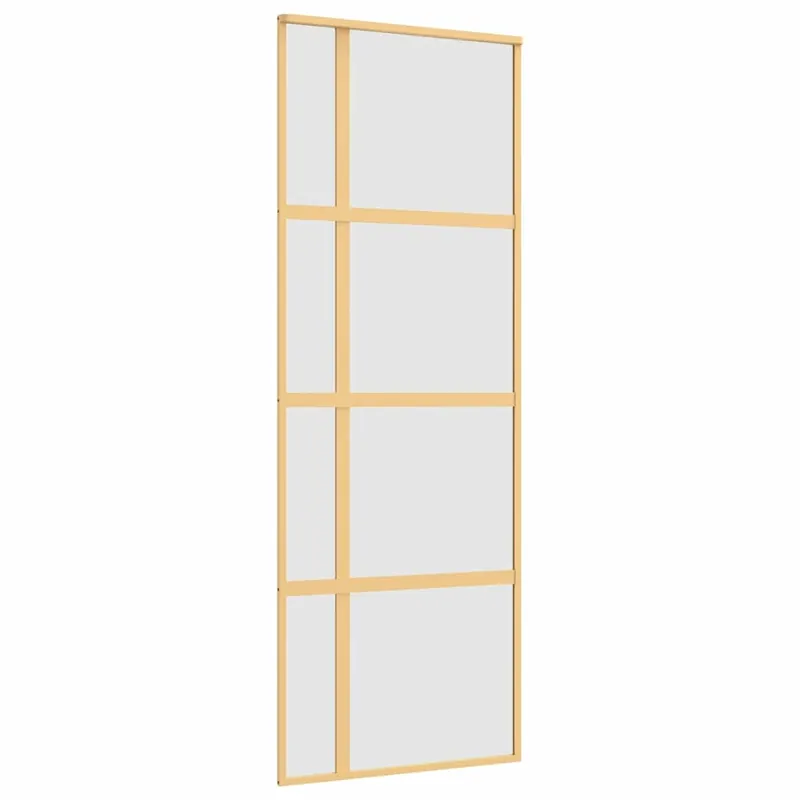 vidaXL Porta Scorrevole Dorata 76x205 Vetro Smerigliato ESG Alluminio Tijdelijk Beschikbaar