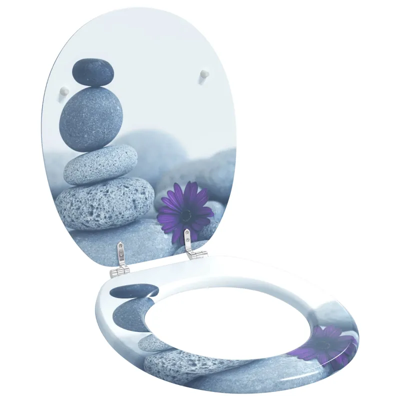 vidaXL Sedile per toilette con chiusura morbida Grigio 44 x 38 cm Weekendaanbieding