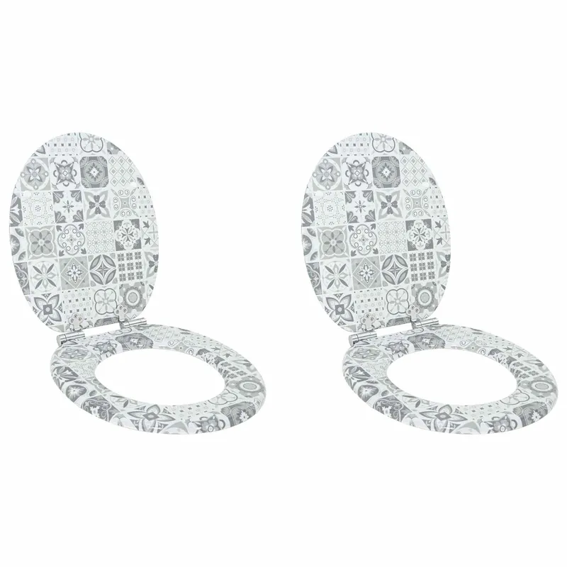 vidaXL Sedile per toilette con chiusura morbida 2 pcs 44 x 38 cm Premium