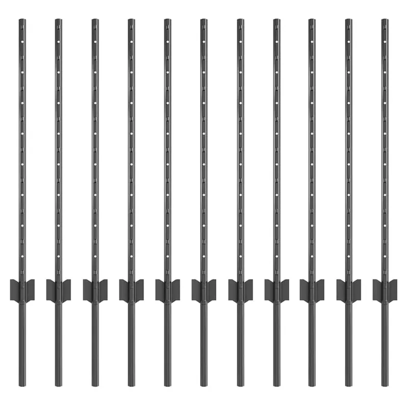vidaXL Palo per recinzione interrato 11 pz Grigio 120 cm Snelle Levering