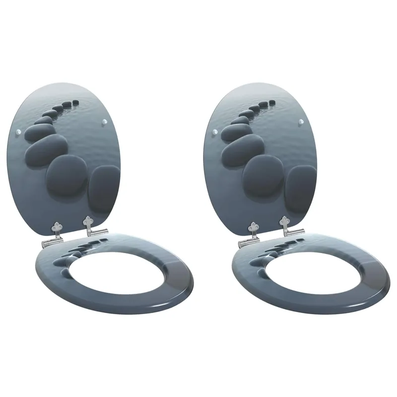 Betrouwbaar vidaXL Sedile per toilette con chiusura morbida 2 pcs Grigio
