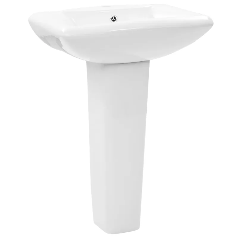 Betaalbaar vidaXL Lavandino a Colonna in Ceramica Bianca 580x470x200 mm