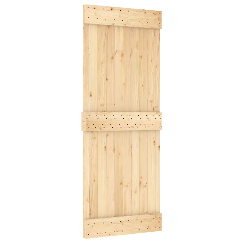 Betaalbaar vidaXL Porta scorrevole NARVIK Naturale e Nero 85 x 210 cm (213,5 cm)