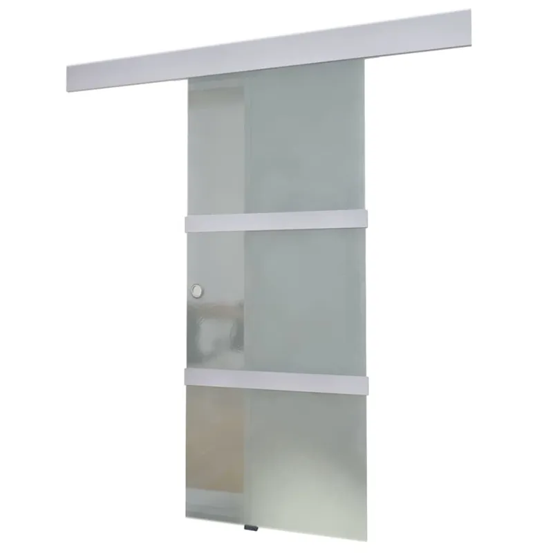 vidaXL Porta Scorrevole in Vetro e Alluminio 178 cm Argento Laatste Kans