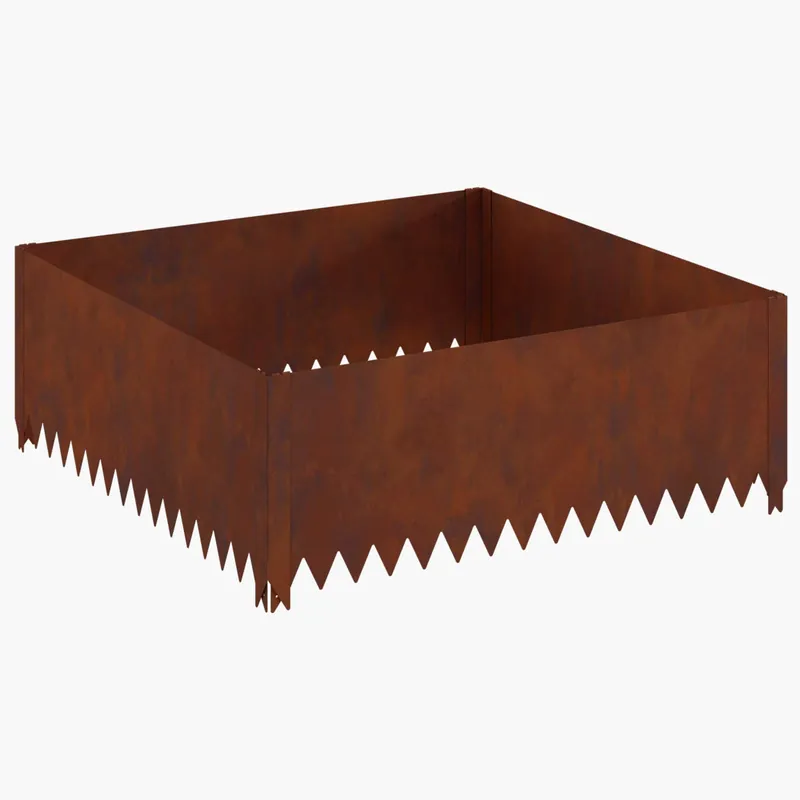 Hoge Kwaliteit vidaXL Bordura per Prato 100 x 100 x 35 cm Acciaio Ruggine